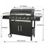 Schwarzer Gasgrill mit vier Brennern, El Fuego.