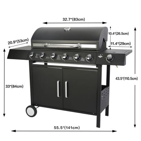5. Bild von Gasgrill 'San Angelo' schwarz 110 x 141 x 48 cm