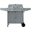 Gasgrill mit vier Brennern, grau