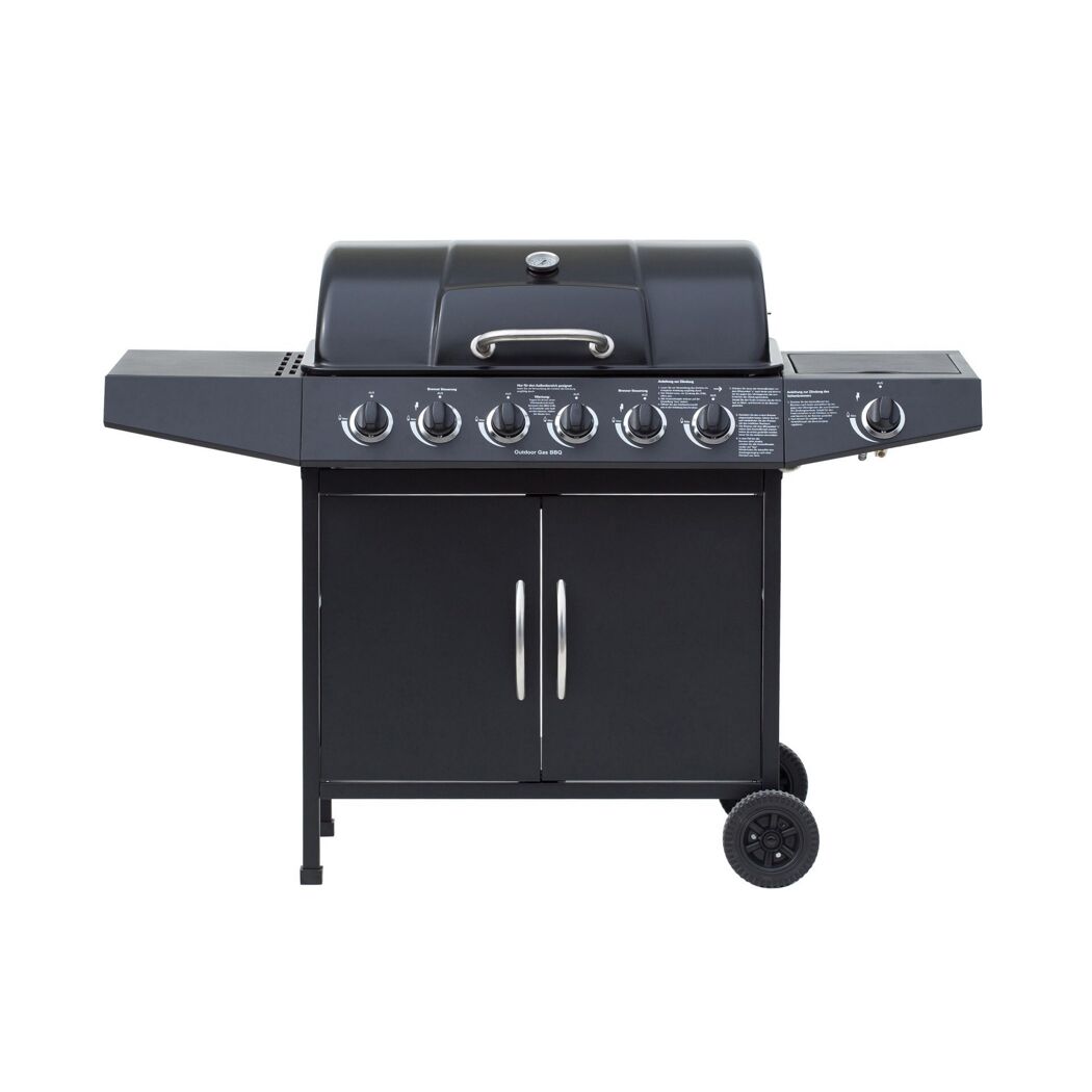 Gasgrill Dayton schwarz mit sechs Brennern