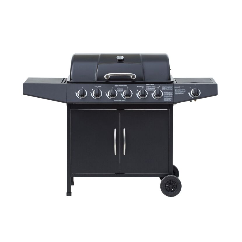 Gasgrill Dayton schwarz mit sechs Brennern