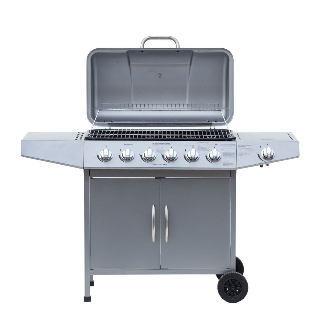 Gasgrill mit geöffnetem Deckel