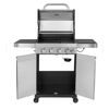 Gasgrill SunsetBeachEF mit geöffnetem Deckel und Schränken