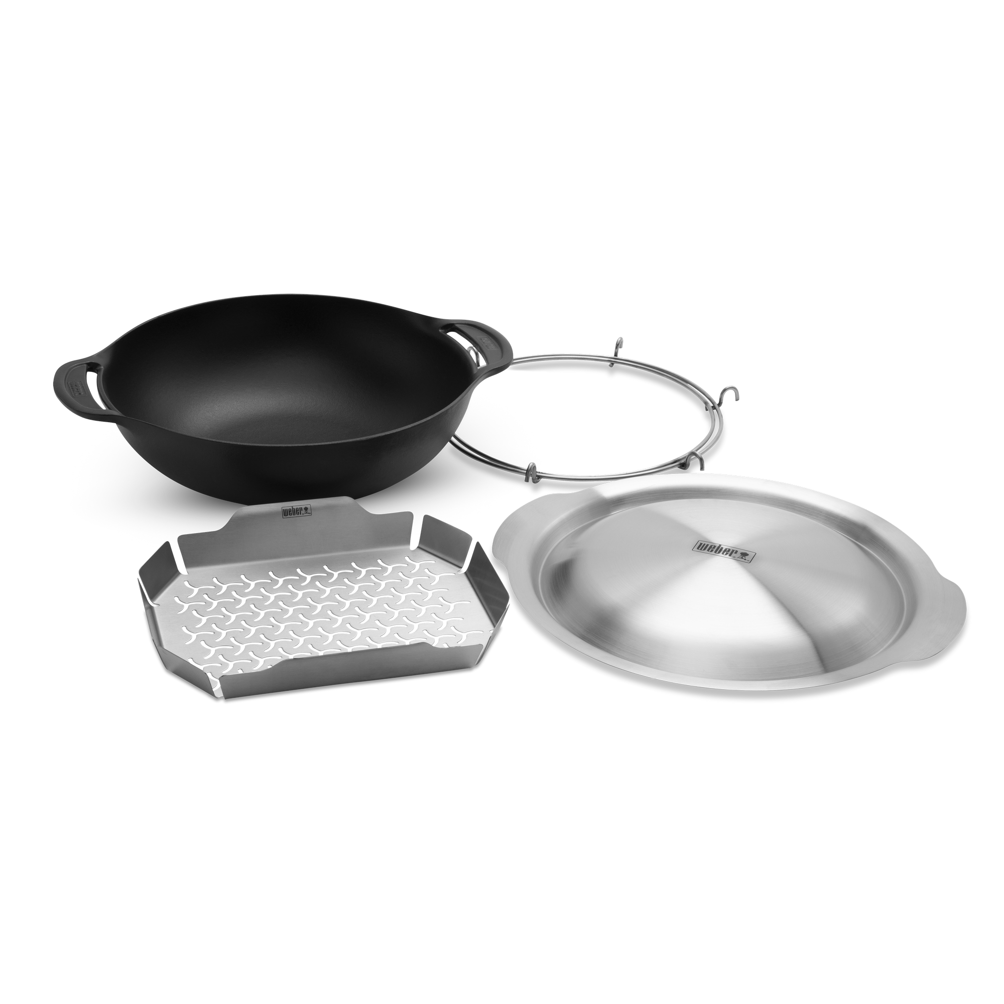 Wok und Dampfgarer 'Crafted' schwarz/silber 4-teilig