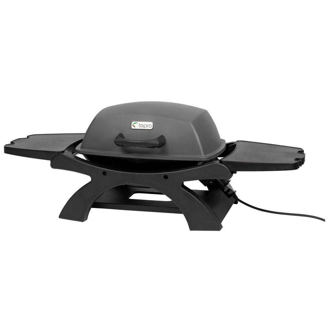 Elektrogrill mit zwei abklappbaren Seitentischen