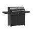 Schwarzer Gasgrill mit sechs Brennern.