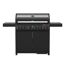 Schwarzer Gasgrill mit sechs Drehreglern