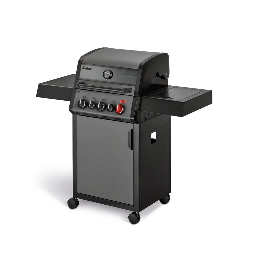 Gasgrill mit vier Brennern und Seitenablage
