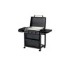 Schwarzer Gasgrill mit Grillplatte