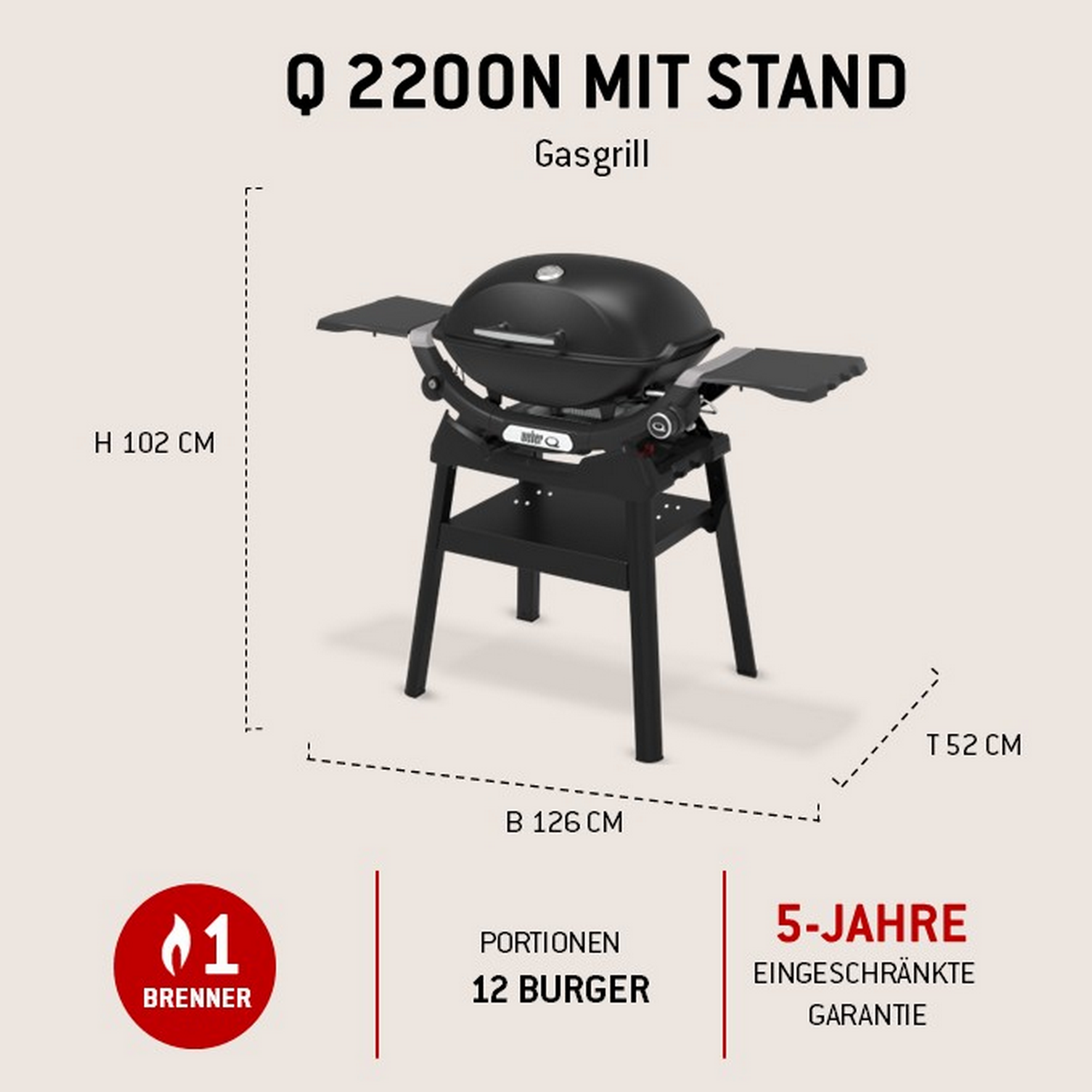 Gasgrill mit Stand 'Q2200N' schwarz