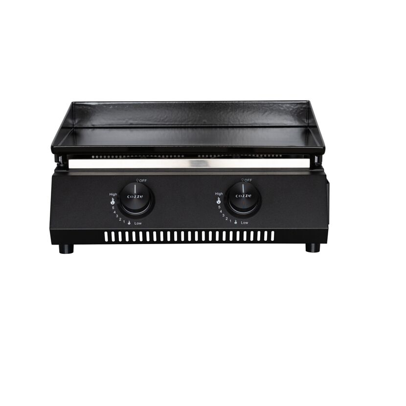 Schwarze Plancha mit zwei Brennern