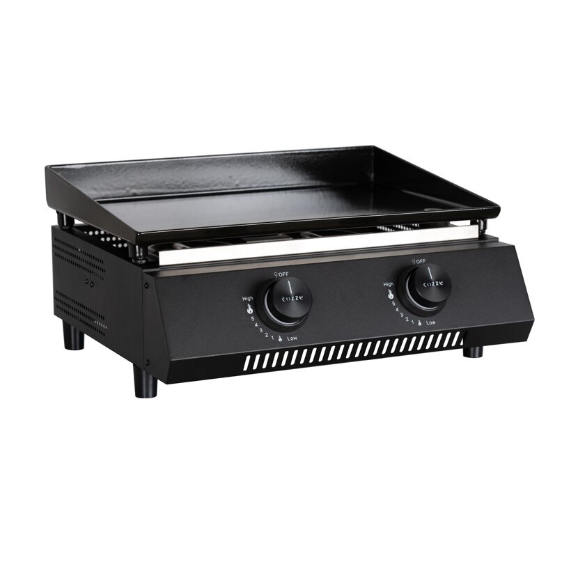 Schwarzer Gasgrill mit zwei Brennern