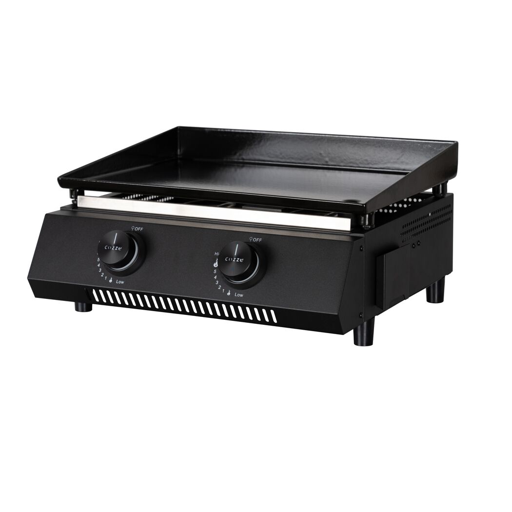 Schwarze Plancha mit zwei Reglern