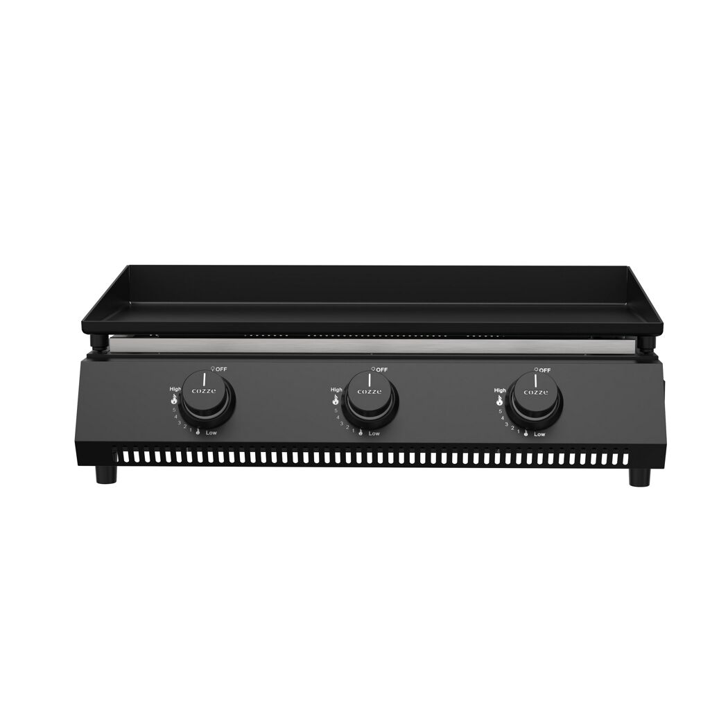 Schwarzer Gasgrill mit drei Brennern