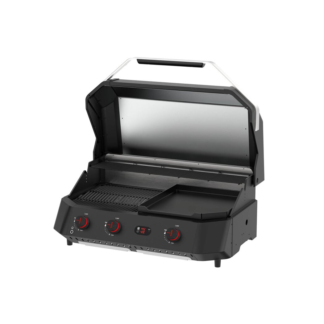 Gasgrill mit offenem Deckel