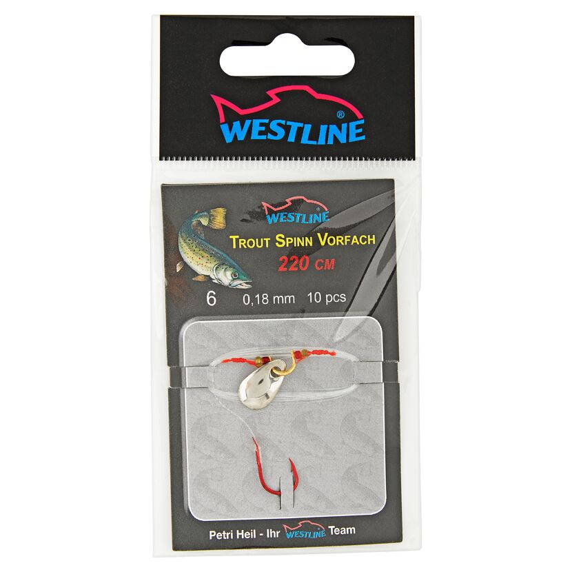 Westline Trout Spinn Vorfach 220 cm, 0,18 mm, 10 Stück