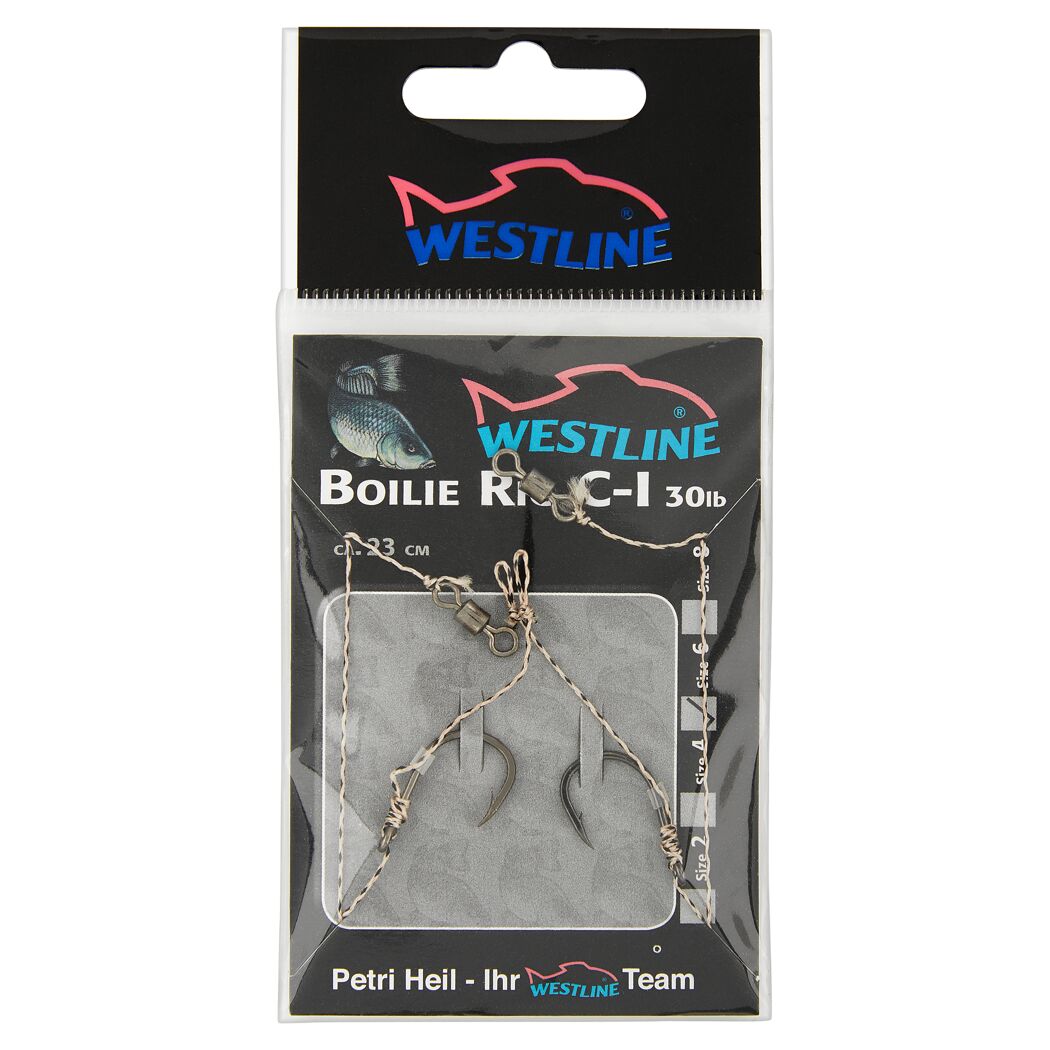 Zwei Westline Boilie Rig C-I Angelhaken Größe 6