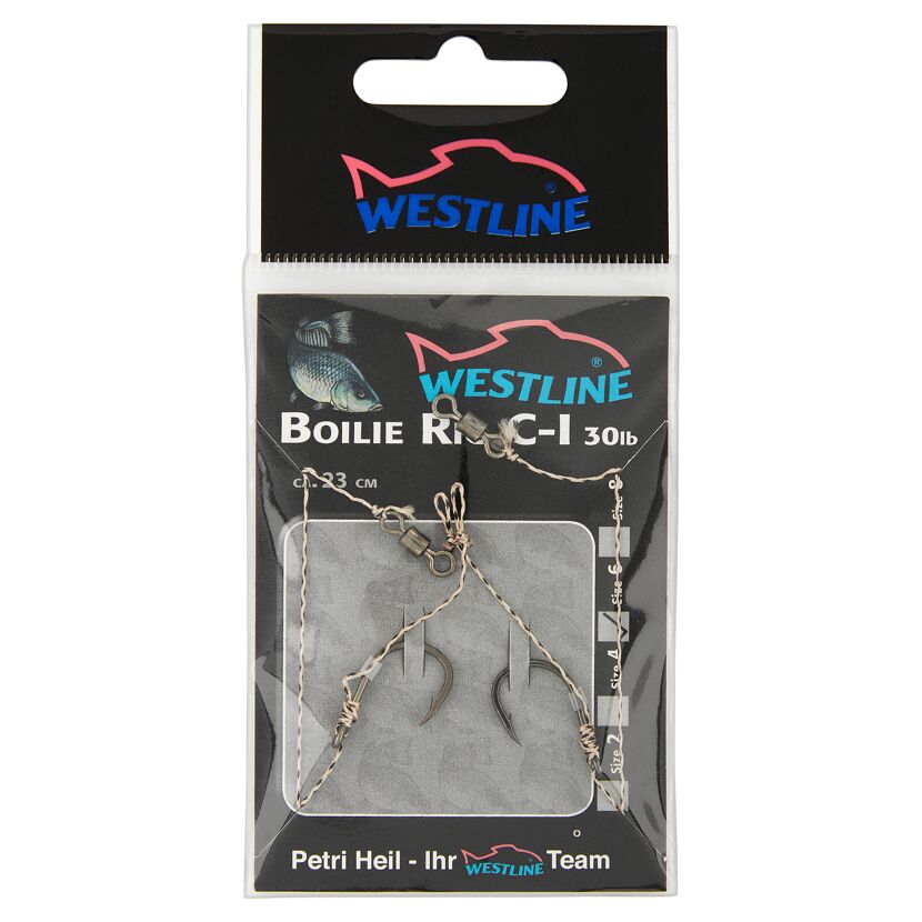 Zwei Westline Boilie Rig C-I Angelhaken Größe 6