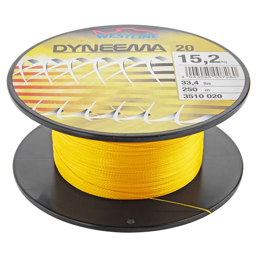 Gelbe Dyneema Angelschnur auf Spule