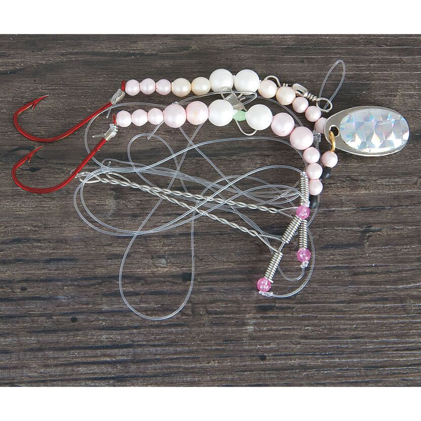 Brandungsvorfach Pearl Rig mit Perlen, Haken und Blinker