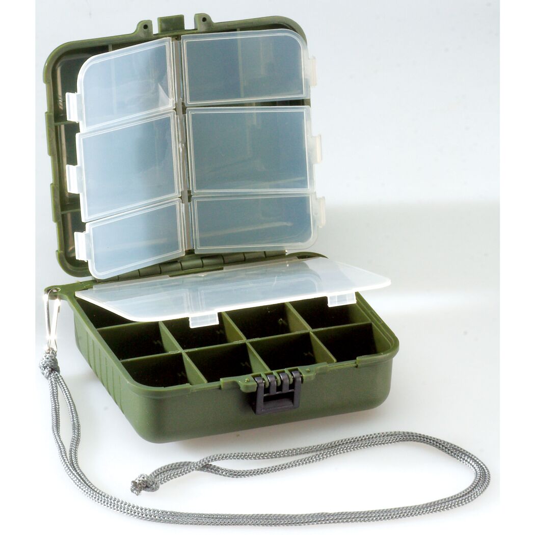 Grüne Universalbox mit transparentem Deckel