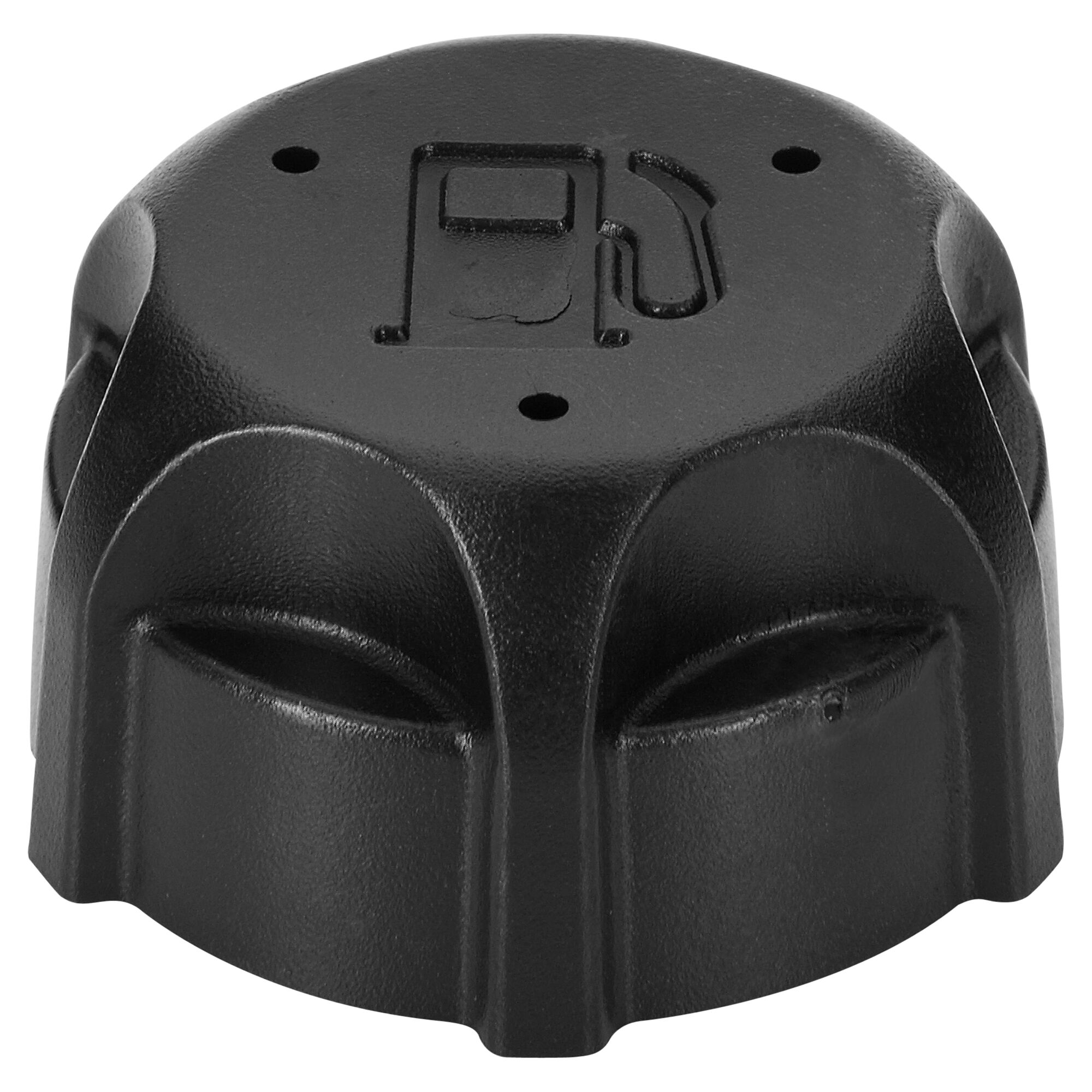 Schwarzer Tankdeckel mit Benzinsymbol