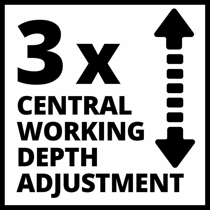 3-fache zentrale Arbeitstiefeneinstellung