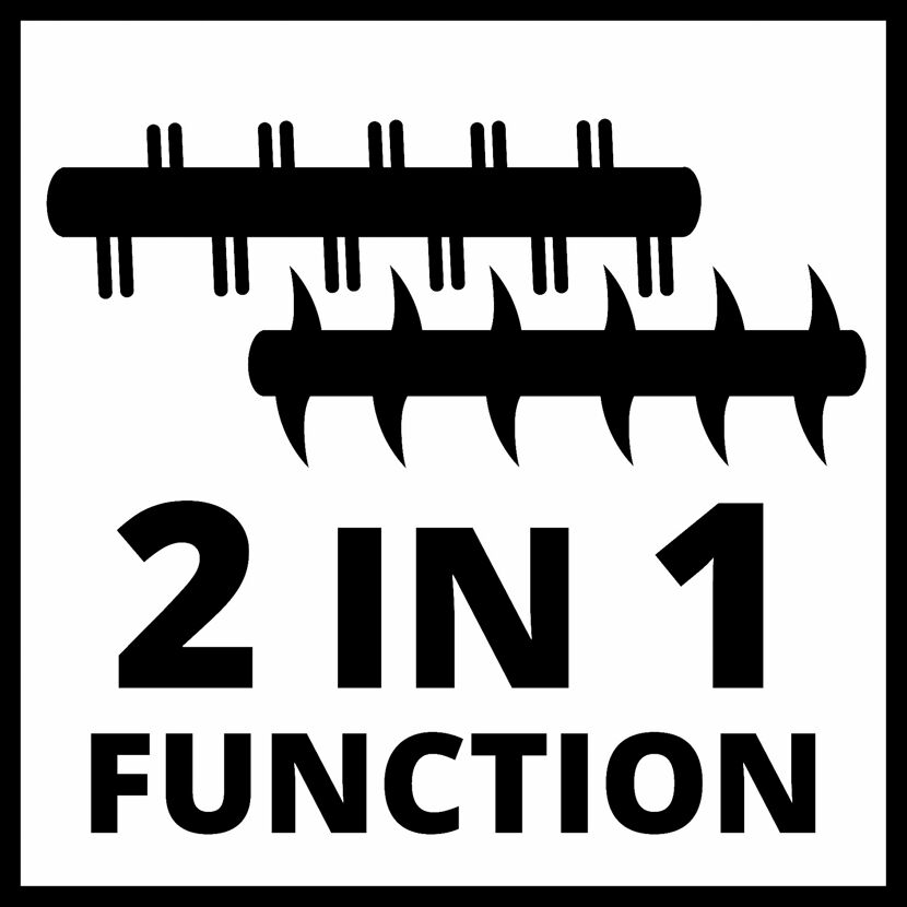 2in1 Funktion: vertikutieren und lüften