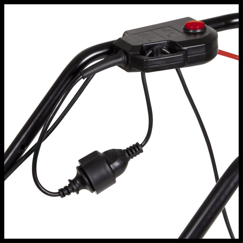 Ein-/Ausschalter und Stecker des Elektro-Rasenmähers GC-EM 1742