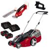 Einhell Akku-Rasenmäher GE-CM 43 Li M Set mit Heckenschere, Akkus und Ladegeräten