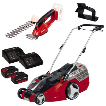 Akku-Rasenmäher 'GE-CM 43 Li M' mit 2 x Akkus, Gras- und Strauchschere, 6-teilig, bis 600 m²