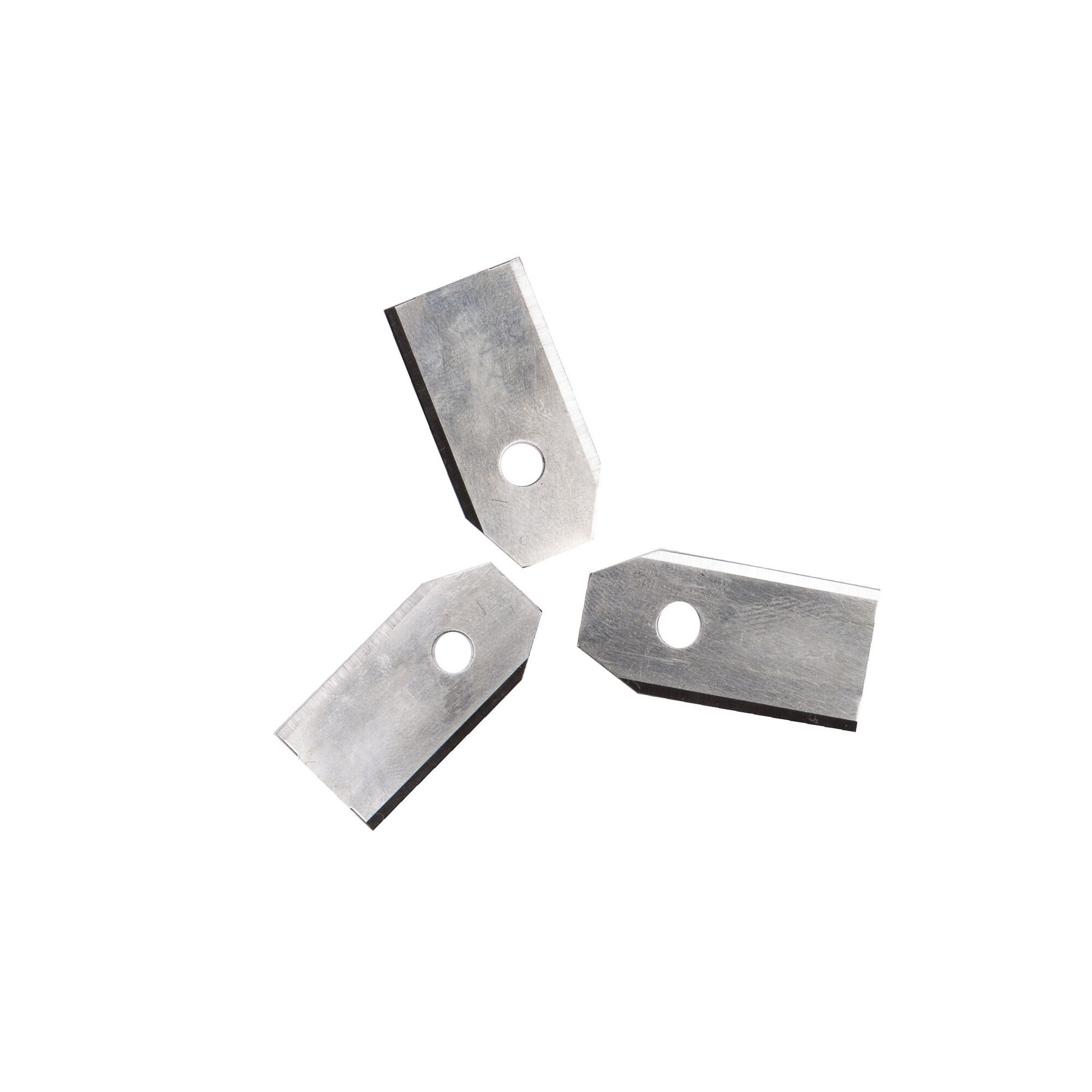 Drei silberne Ersatzklingen für Yardforce Rasenmäher Roboter.