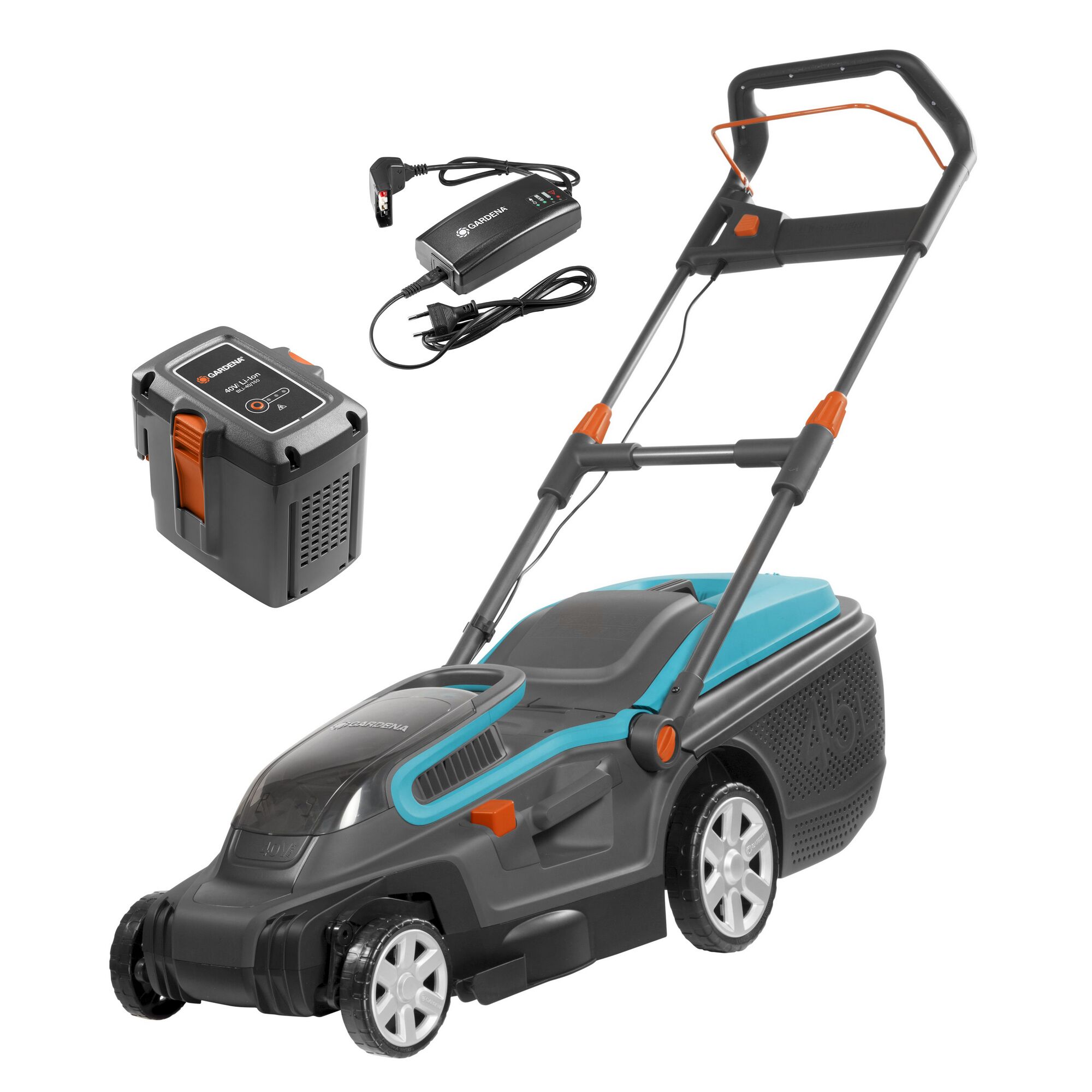 Gardena Akku-Rasenmäher PowerMax Li-40/37 mit Akku und Ladegerät