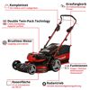 Einhell Akku-Rasenmäher rot mit Fangsack