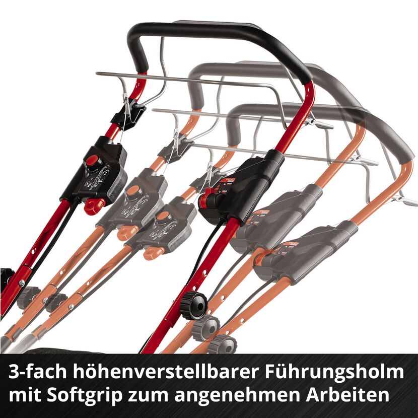 3-fach höhenverstellbarer Führungsholm mit Softgrip