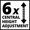 6-fache zentrale Höhenverstellung