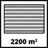 Schraffierte Fläche mit 2200 m²