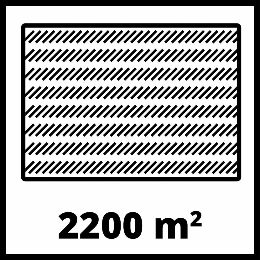 Schraffierte Fläche mit 2200 m²