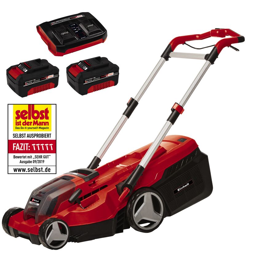 Akku-Rasenmäher 'Rasarro 36/38' mit 2 x 18 V Akkus, bis 450 m²