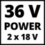 Akku-Rasenmäher 'Rasarro 36/38' mit 2 x 18 V Akkus, bis 450 m²