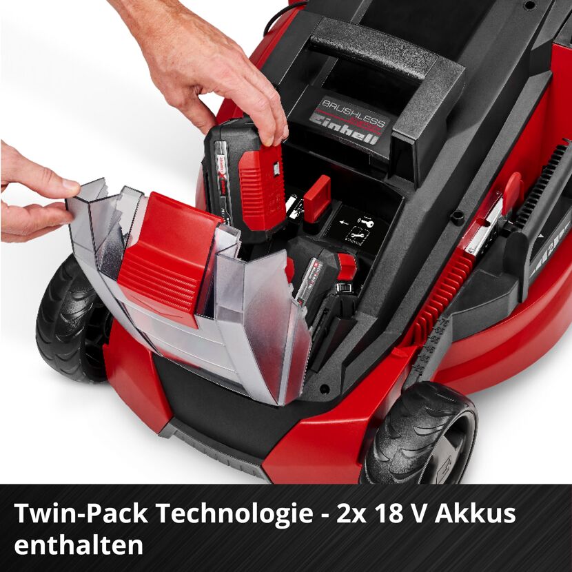 Akku-Rasenmäher 'GE-CM 43 Li M Kit' mit 2 x 18 V Akkus, bis 600 m²