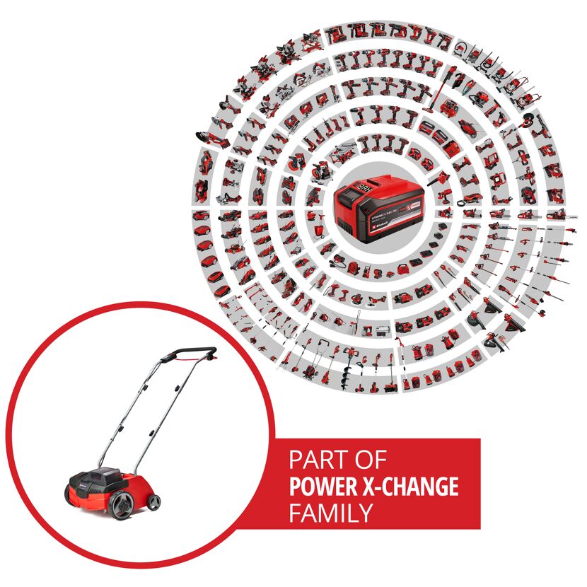 Einhell Akku-Vertikutierer GC-SC 36/31, Teil der Power X-Change Familie