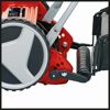 Detailansicht: Rad, Schneidwerk und Fangkorb des Spindelmähers.