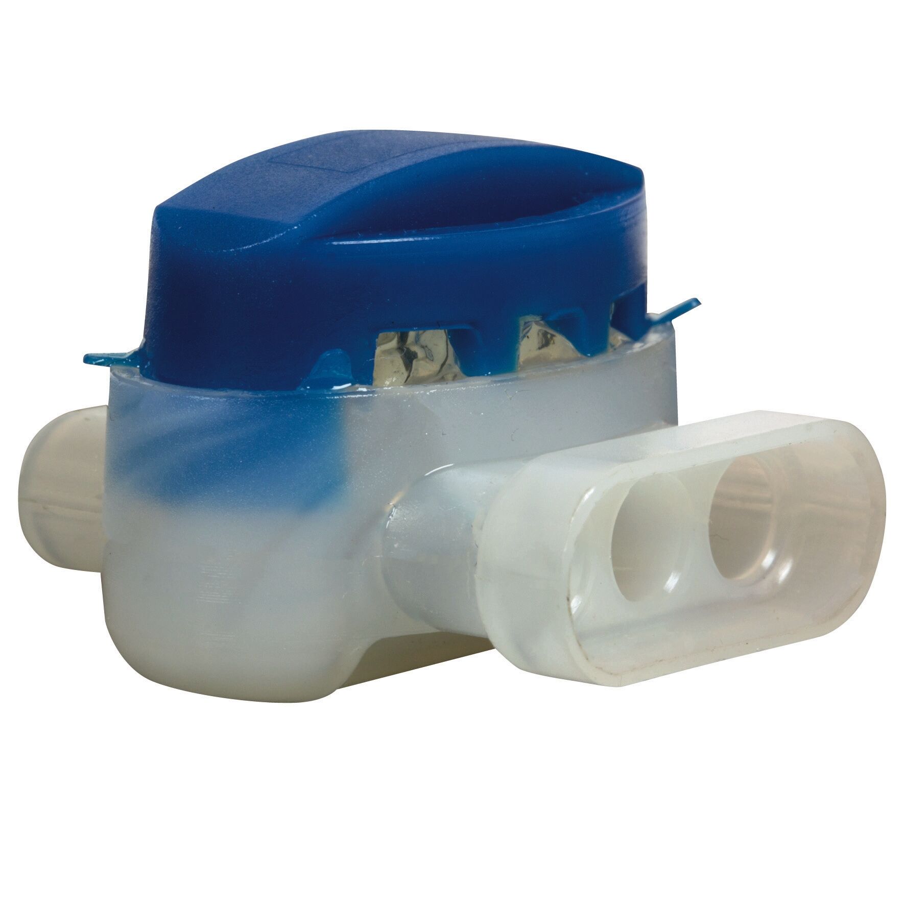 Verbindungsklemme mit blauem Deckel