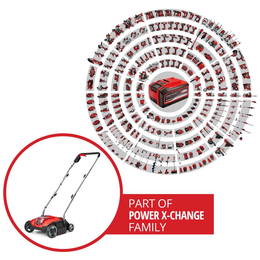 Einhell Akku-Vertikutierer GC-SC 18/28 Li-Solo und Power X-Change Familie