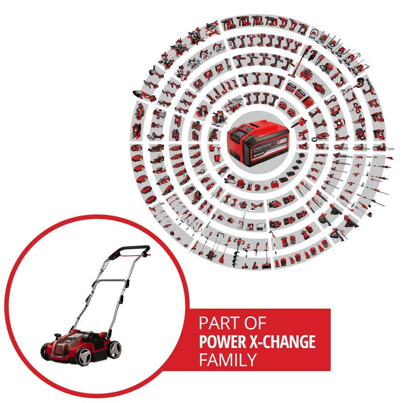 Einhell Akku-Vertikutierer GE-SC 36/35 Li-Solo und Power X-Change Familie