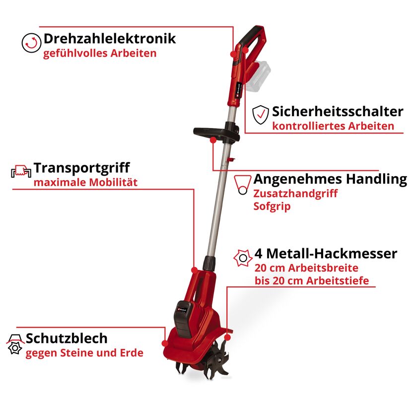 Einhell Akku-Bodenhacke GE-CR 18/20 LiE-Solo