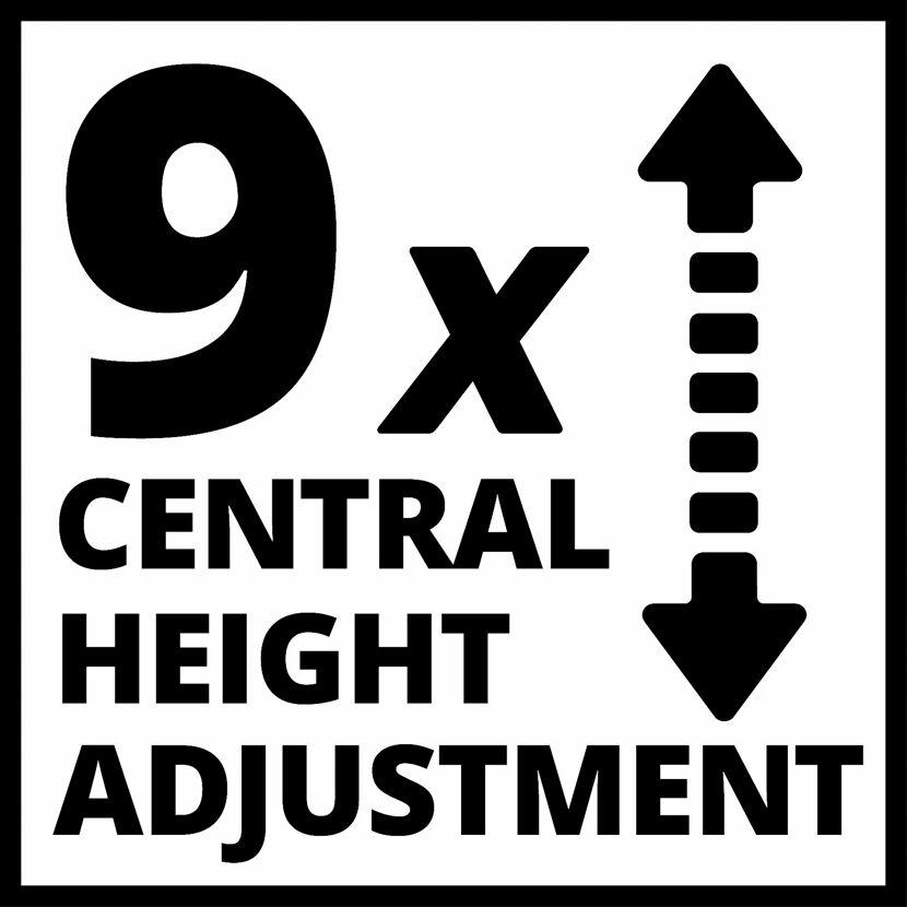 9-fache zentrale Höhenverstellung