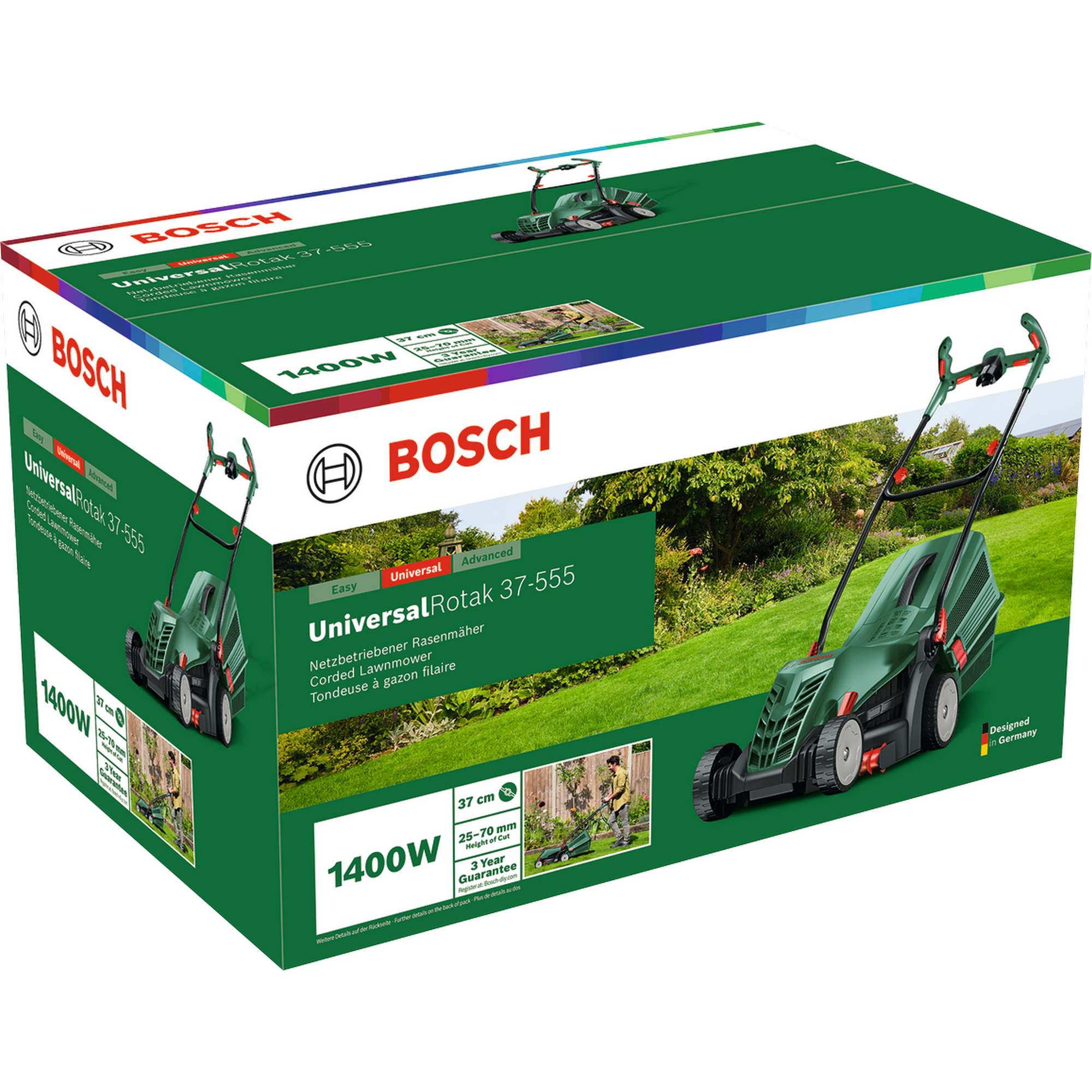 Elektro-Rasenmäher 'UniversalRotak 37-555' 1400 W 37 cm Schnittbreite