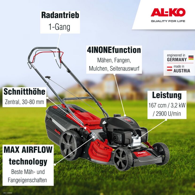 Benzin-Rasenmäher '51.9 SP-H Highline' 3,2 kW 1800 m²